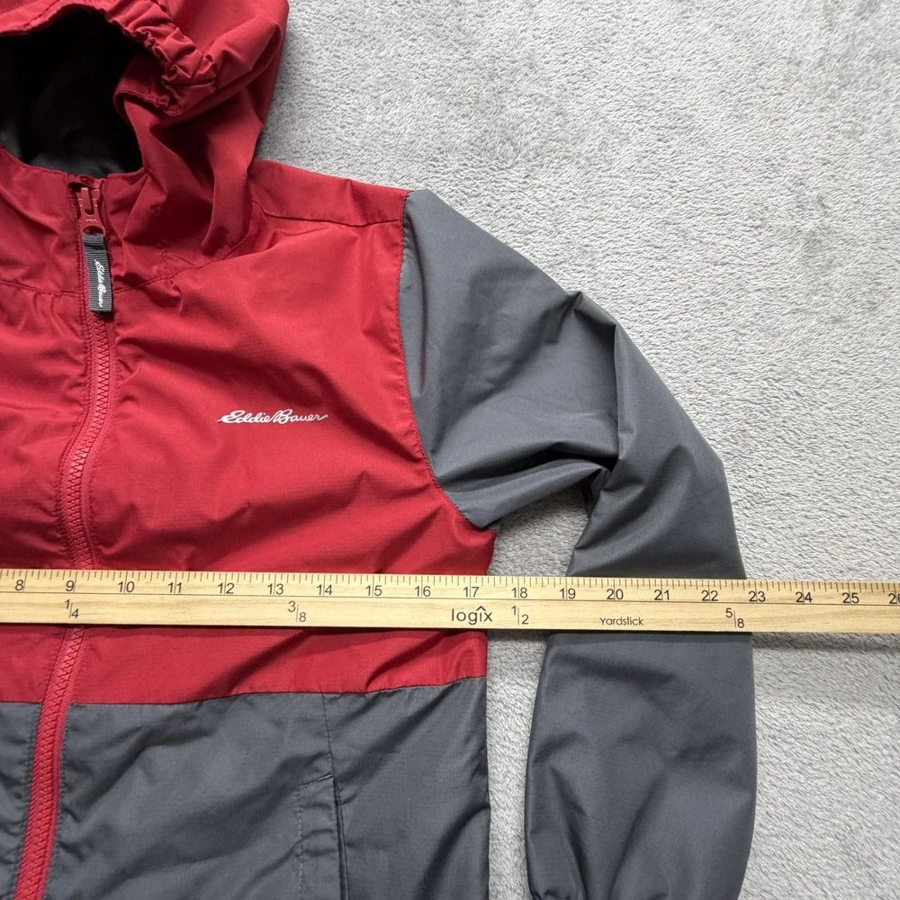 Eddie‎ Bauer Jacket Youth Small 7-8 Red Hooded Windbreaker Full Zip Lightweight